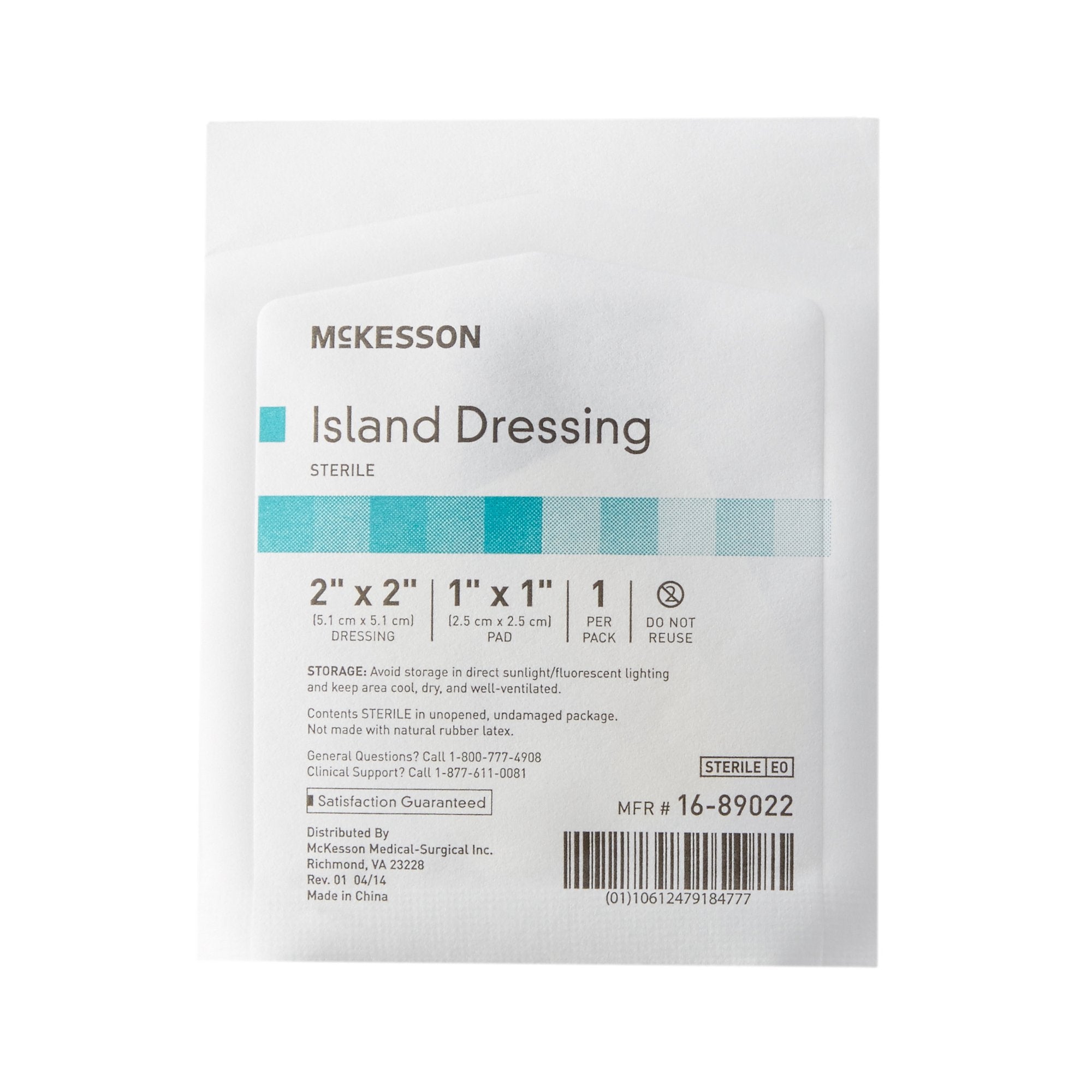 Island Dressing McKesson 2 X 2 Inch Square Sterile,Packaging Type- Box