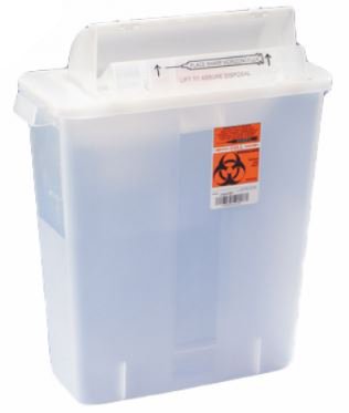 Sharps Container SharpStar In-Room Translucent 16-1/2 H X 13-3/4 W X 6 D Inch Horizontal Entry 3 Gallon