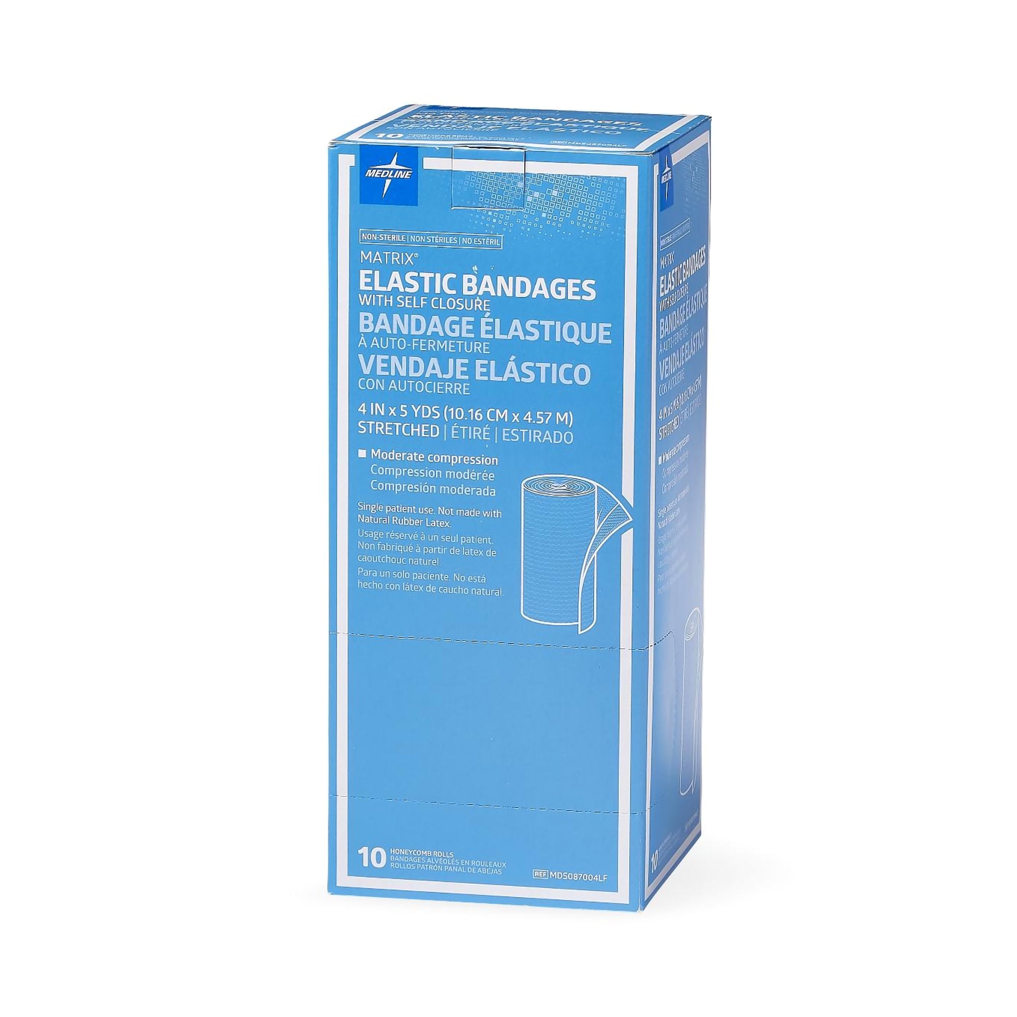 Elastic Bandage Matrix 4 Inch X 5 Yard Double Hook and Loop Closure Natural NonSterile Medium Compression, Packaging Type- Box