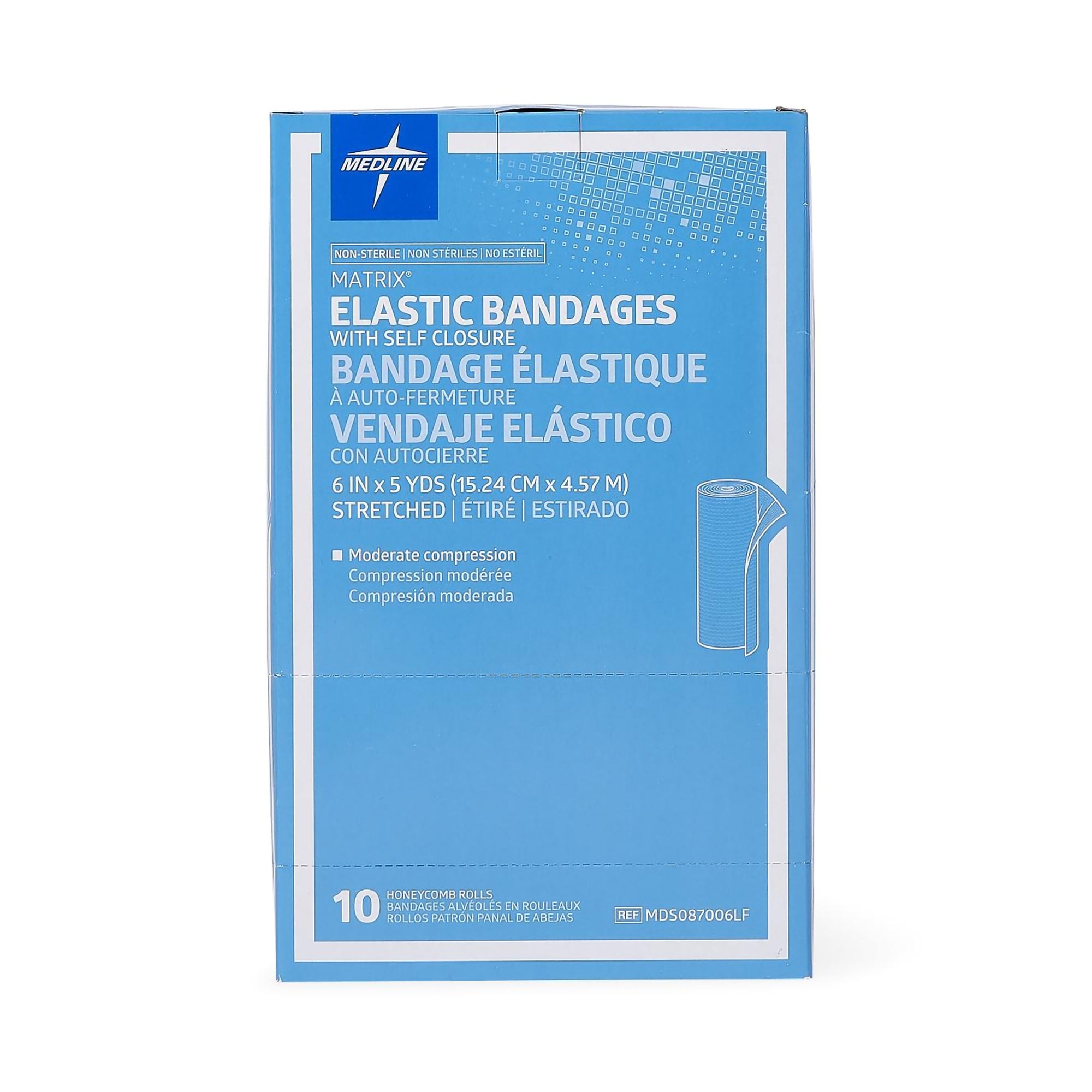 Elastic Bandage Matrix 6 Inch X 5 Yard Double Hook and Loop Closure Natural NonSterile Medium Compression, Packaging Type- Box