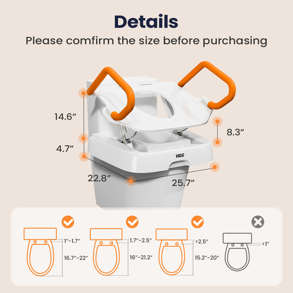 AX12 Comfort Steady Toilet Seat Lift for Seniors & Disabled - Safe, Easy Toilet Aid with 330 lbs Weight Capacity for Enhanced Independence and Comfort.