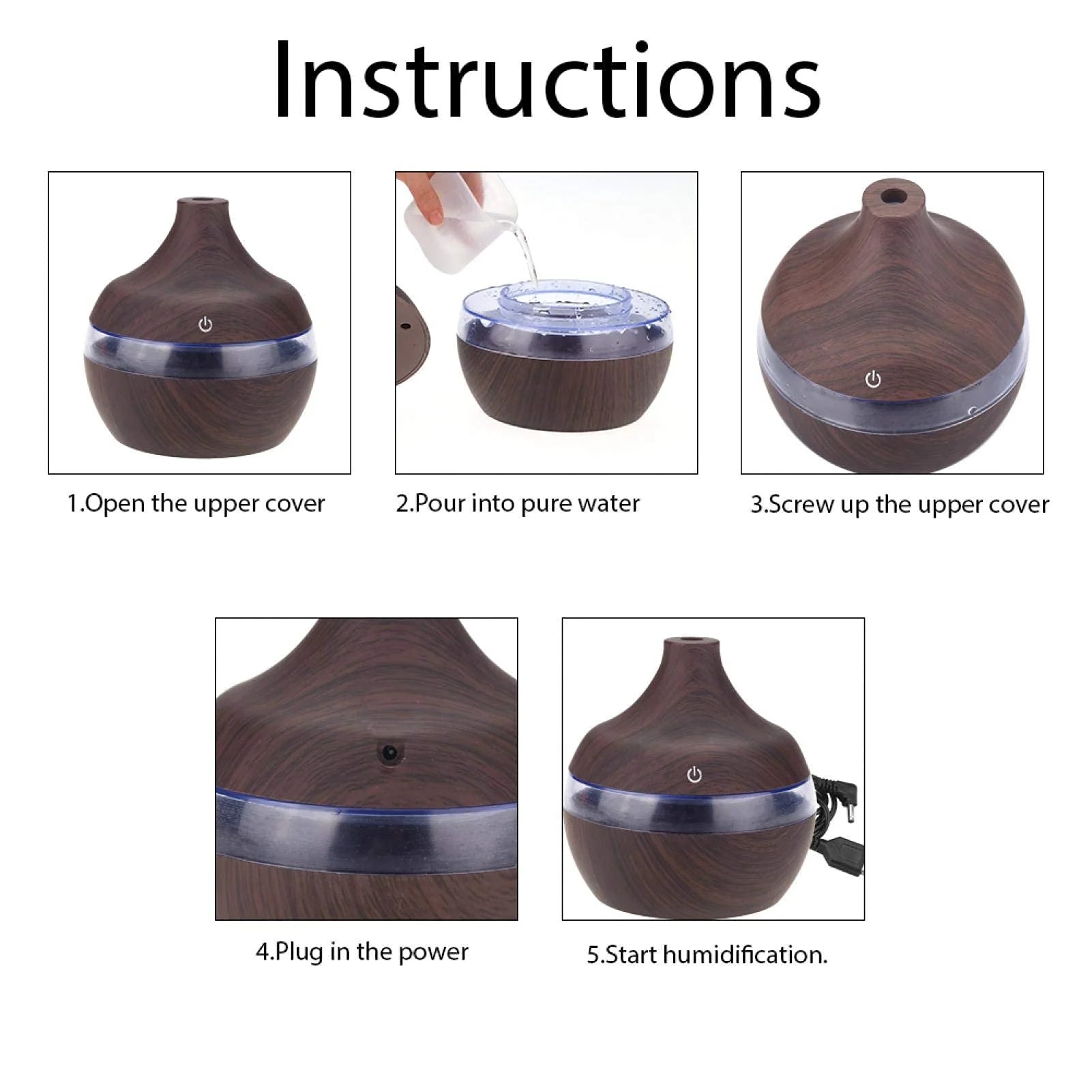 Summer Deals! Essential Oil Diffuser, 300Ml Small Cool Mist Humidifiers, Portable Mini Humidifier 7 Colors LED Light Humidifiers for Bedroom,Home,Travel,Office,Spa,Yoga,Baby Room