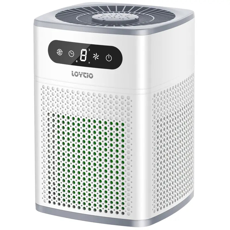 Loytio Air Purifiers for Bedroom, 3 In 1 Filter Cleaner with Fragrance Sponge for Sleep,Smoke, Allergies, Pet Dander,Odor, Dust, Office, Desktop,Portable, HEPA at Speed I. Coremini P White Airpurifier