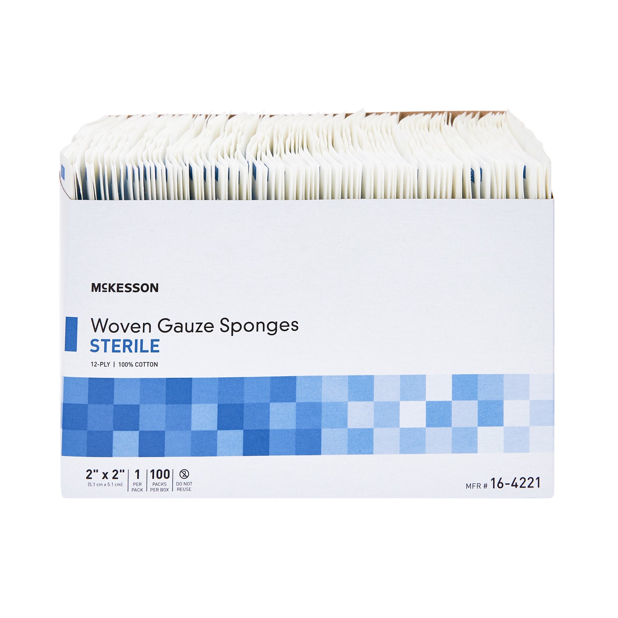 Gauze Sponge McKesson 2 X 2 Inch 12-Ply Sterile 1 per Pack,Packaging Type- Box