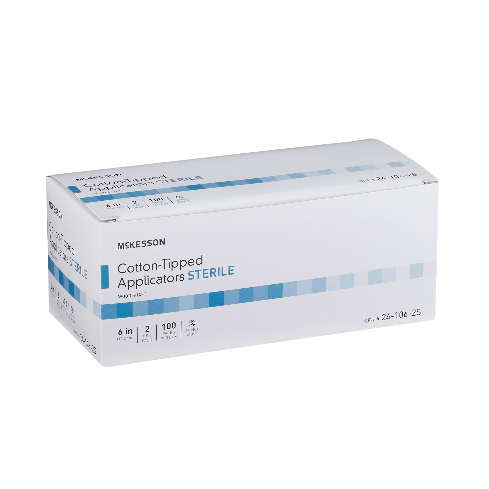 Swabstick McKesson Cotton Tip Wood Shaft 6 Inch Sterile 2 per Pack, Packaging Type- Case