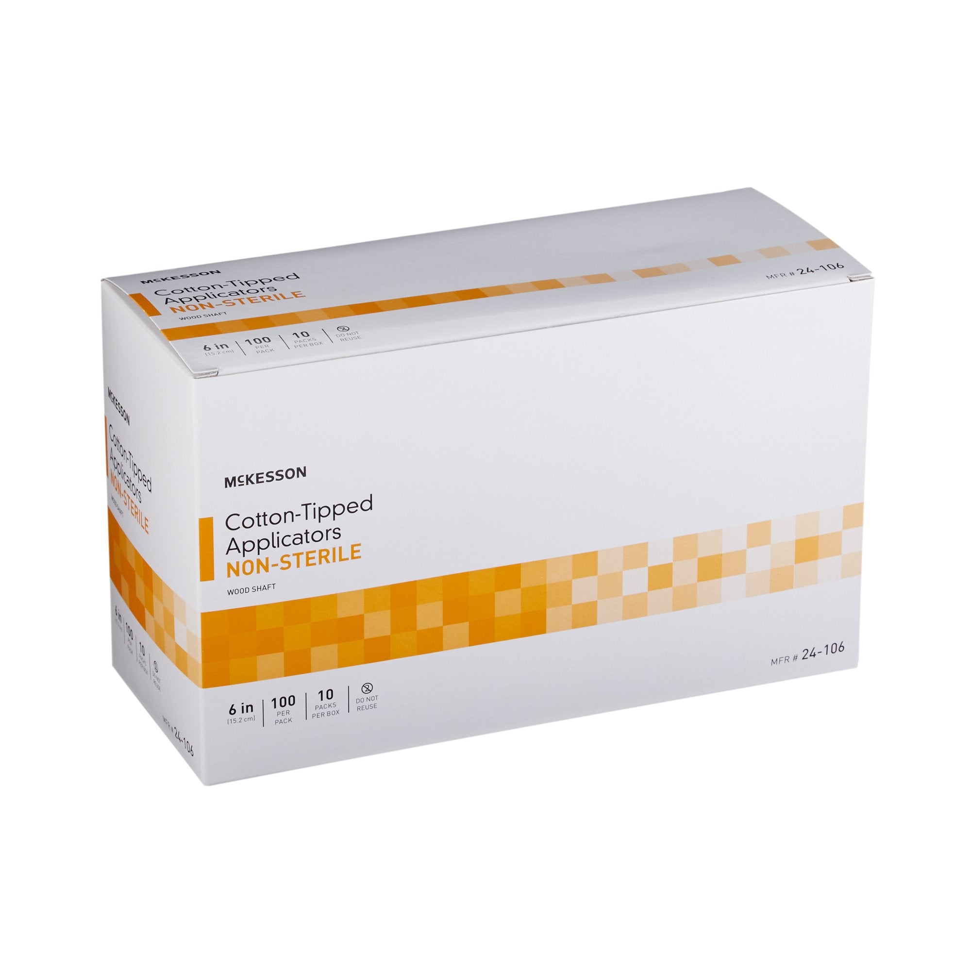 Swabstick McKesson Cotton Tip Wood Shaft 6 Inch NonSterile 100 per Pack, Packaging Type- Case