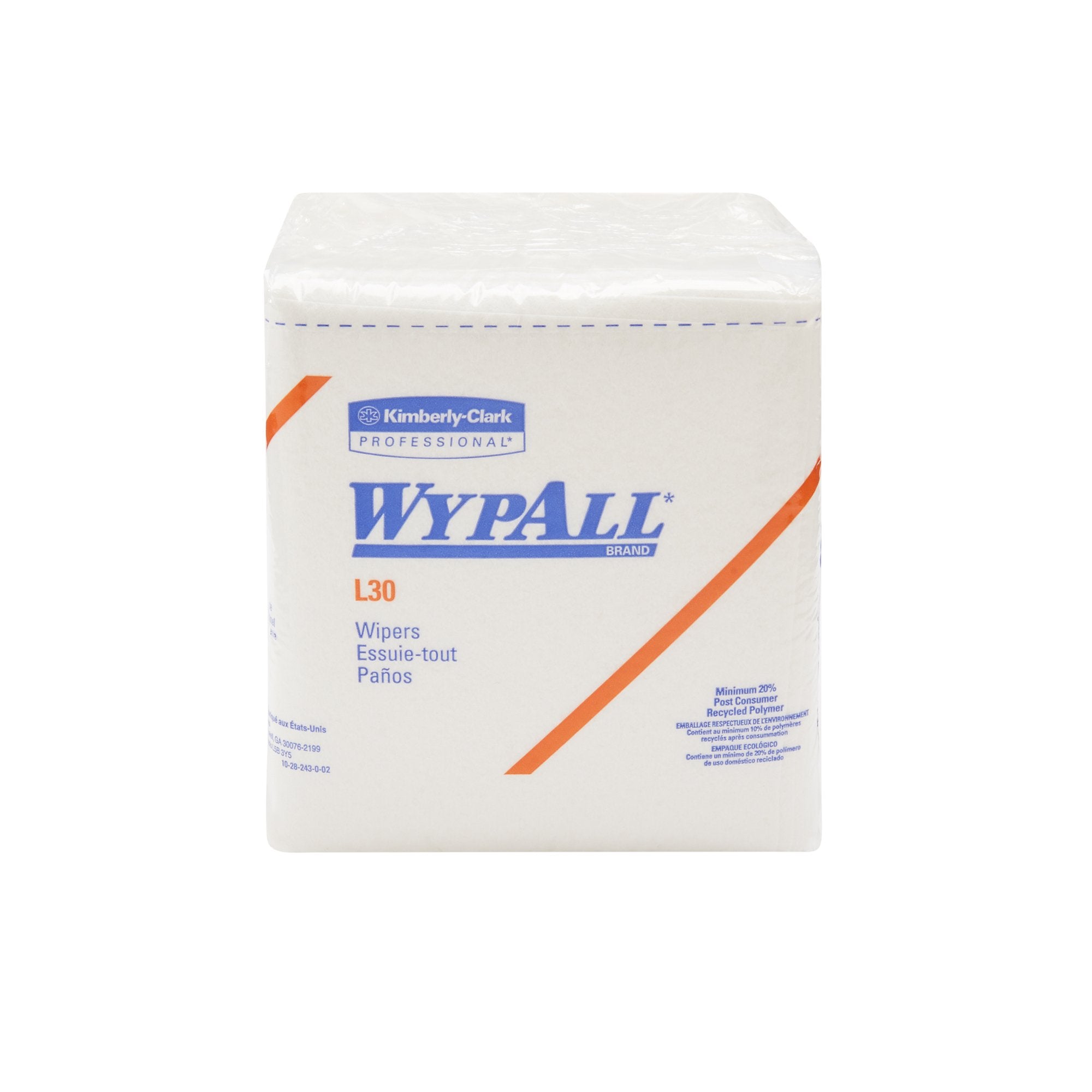 Toallita WypAll L30 de uso ligero, blanca, no estéril, doble crepa, desechable, 30 x 31,5 cm, tipo de embalaje: caja