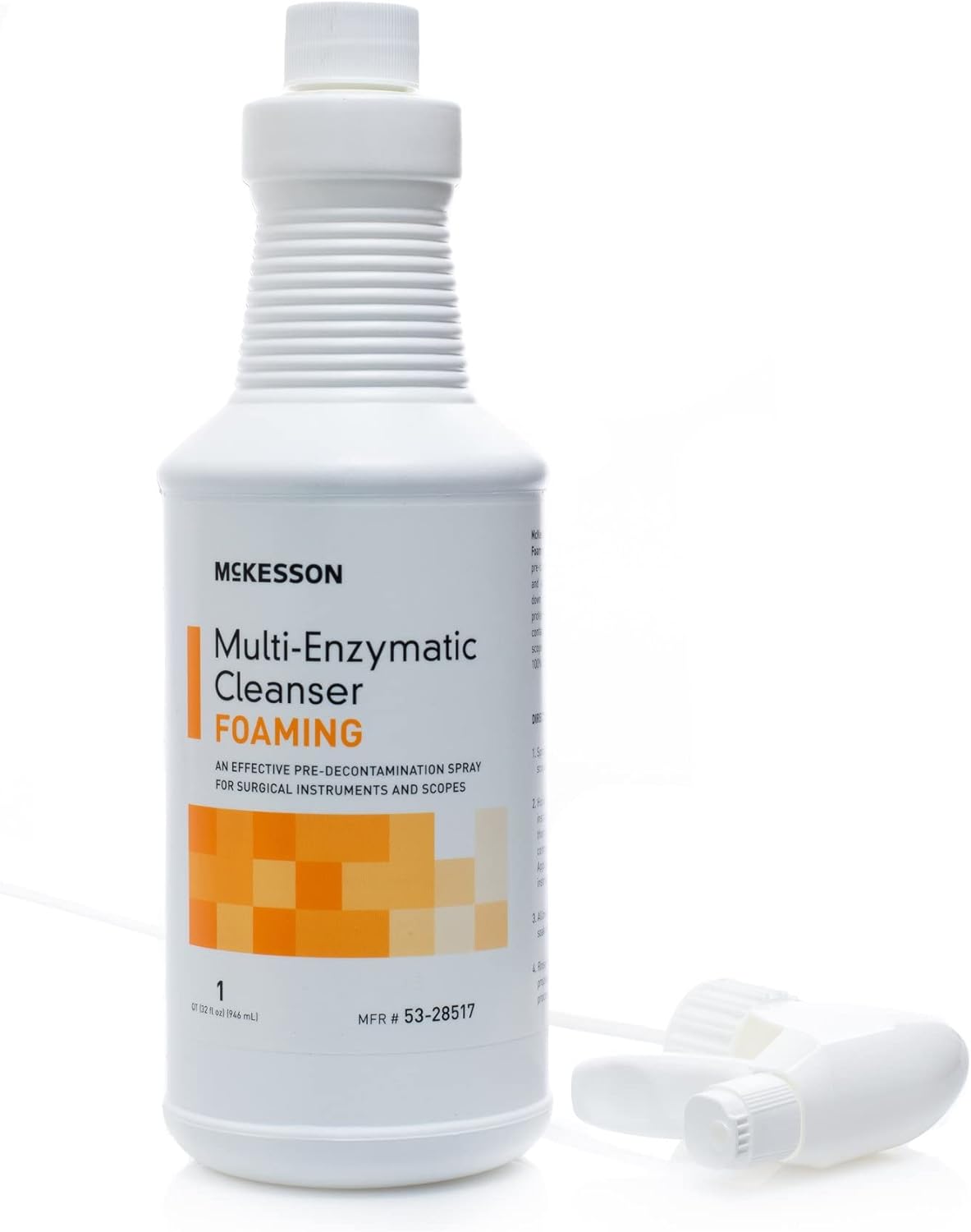 Multi-Enzymatic Instrument Detergent McKesson Foam RTU 1 Quart Bottle Fresh Rain Scent, Packaging Type- Case