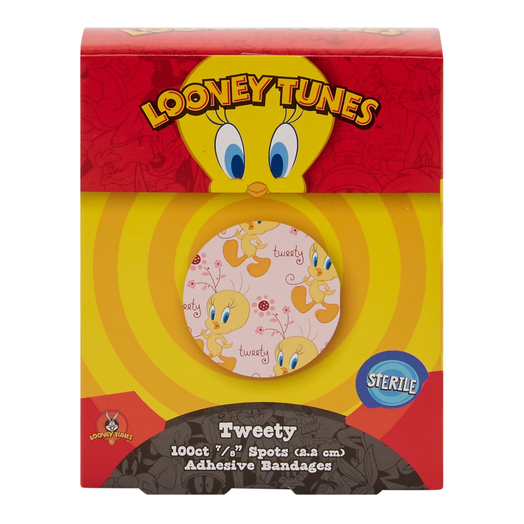 Adhesive Spot Bandage Looney Tunes 7/8 Inch Plastic Round Kid Design (Tweety) Sterile, Packaging Type- Case