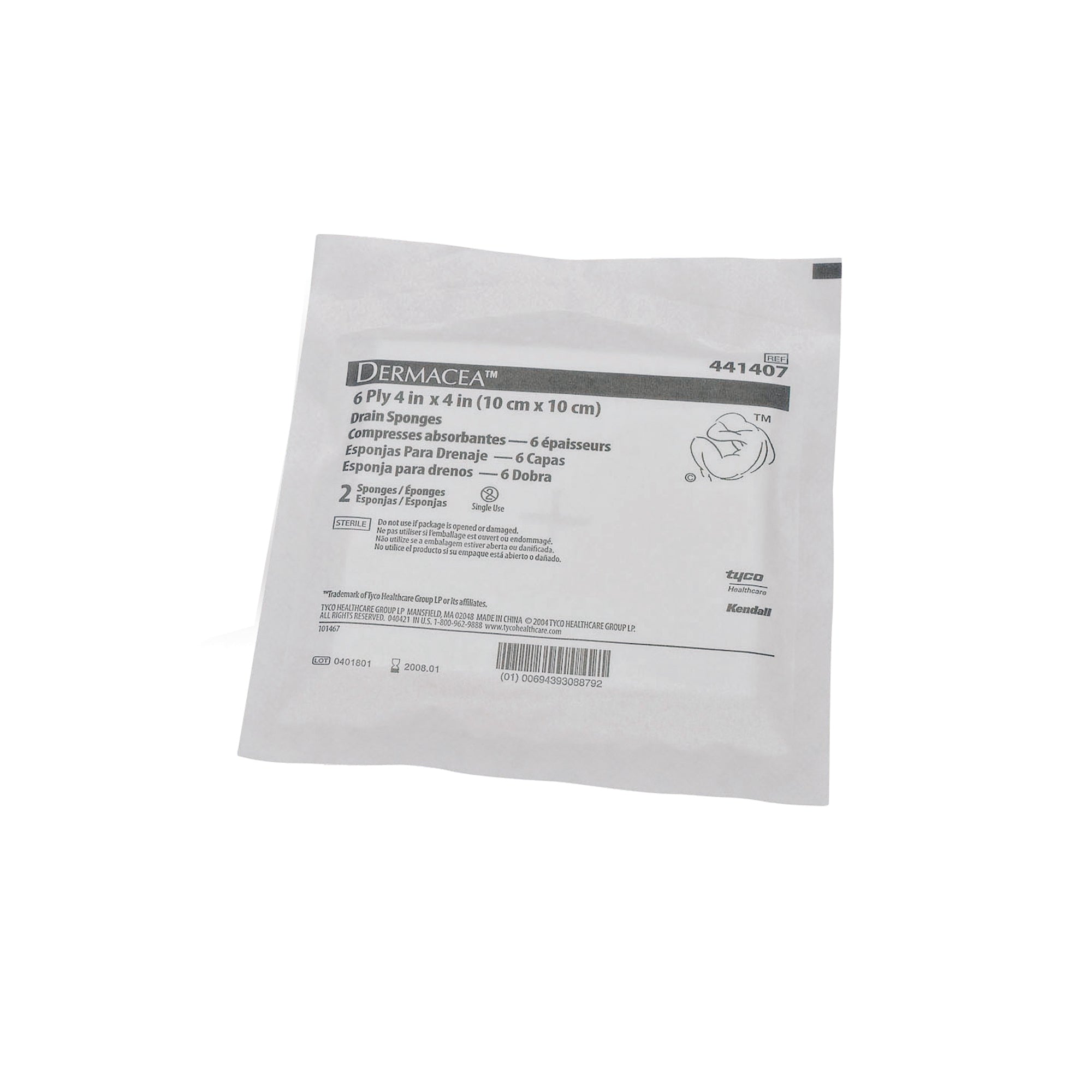 Drain Sponge Dermacea 4 X 4 Inch 6-Ply Sterile 2 per Pack, Packaging Type- Case