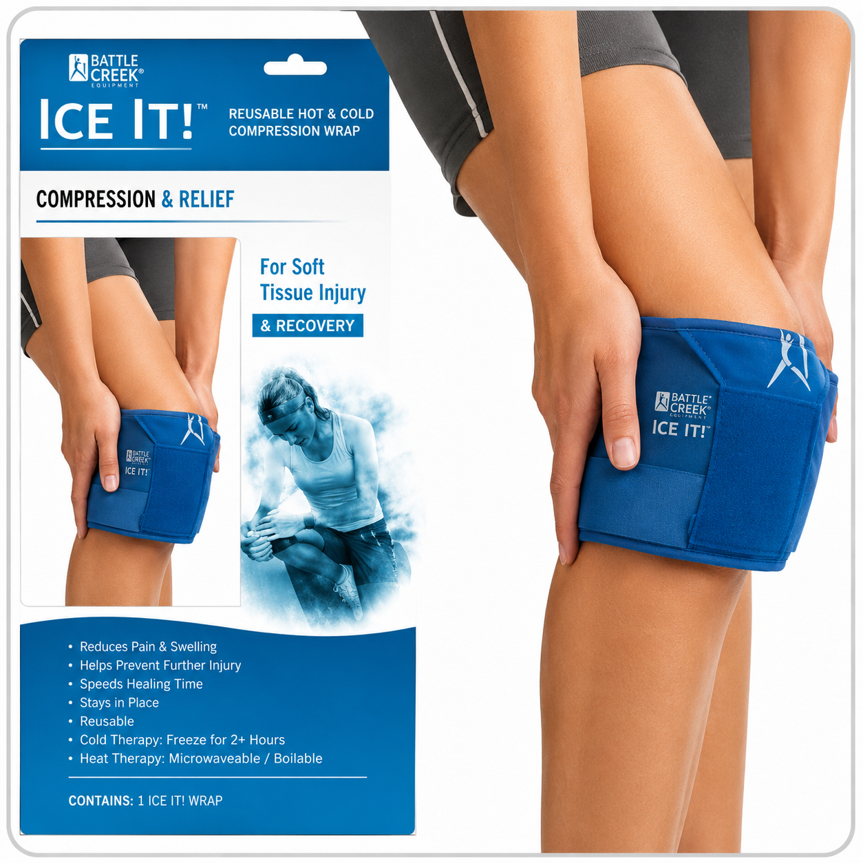 Ice It! ColdComfort Cold Therapy System with Adjustable Wrap