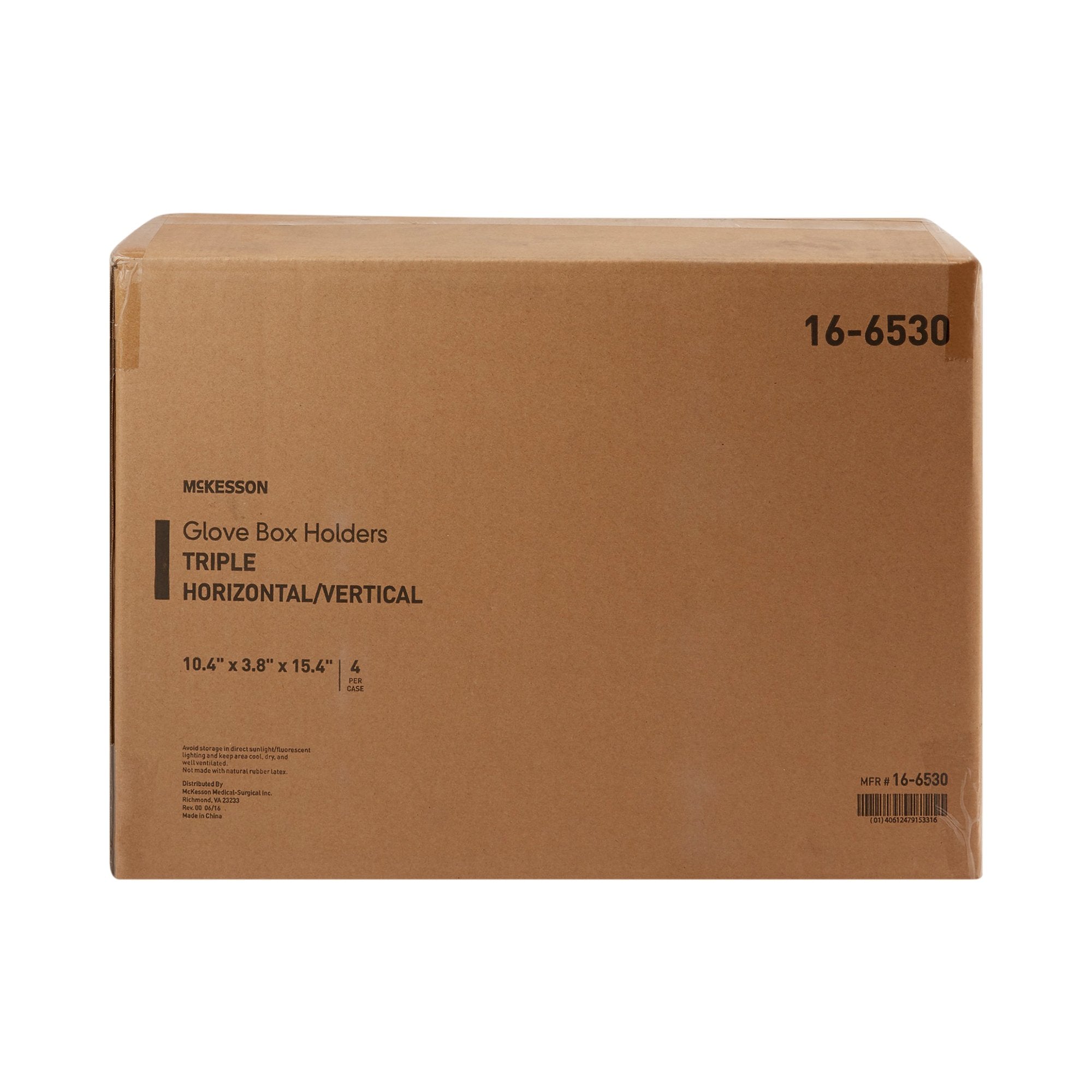 Glove Box Holder McKesson Horizontal or Vertical Mounted 3-Box Capacity Clear 3-1/8 X 10-1/4 X 15-1/4 Inch Plastic, Packaging Type- Case