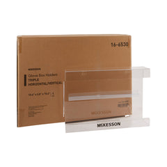 Glove Box Holder McKesson Horizontal or Vertical Mounted 3-Box Capacity Clear 3-1/8 X 10-1/4 X 15-1/4 Inch Plastic, Packaging Type- Case