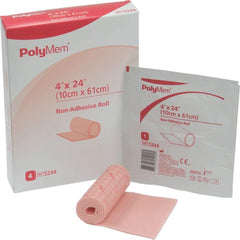Foam Dressing PolyMem 4 X 24 Inch Without Border Film Backing Nonadhesive Roll Sterile, Packaging Type- Case