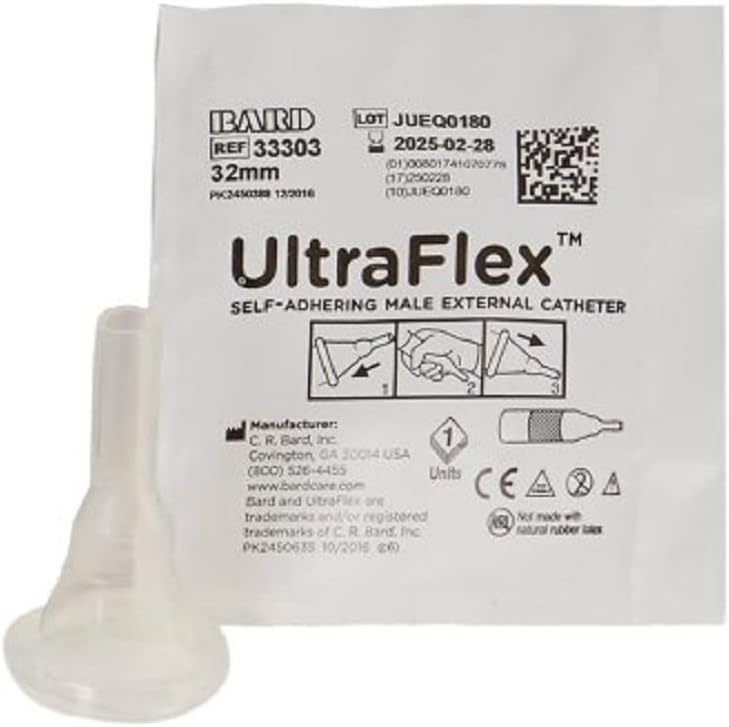 Male External Catheter UltraFlex Self-Adhesive Band Silicone Large,Packaging Type- Each