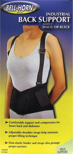 Soporte de espalda industrial negro, tamaños pequeño, grande, mediano y extra grande disponibles