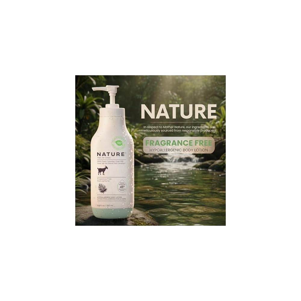 Nature By Canus Lotion - Goats Milk - Nature - Fragrance Free - 11.8 Oz