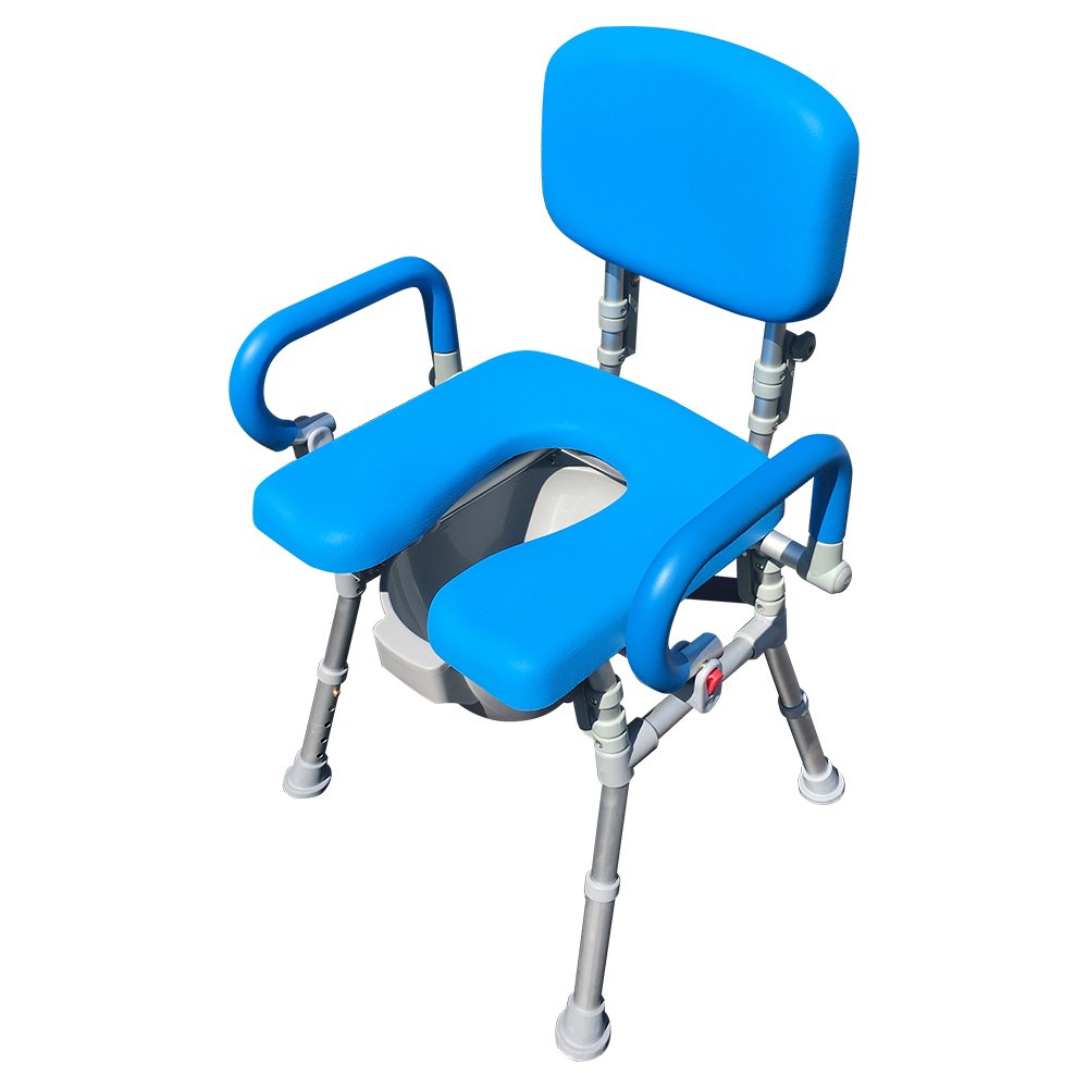 UltraCommode™ Foldable Commode and Shower Chair, Soft, Warm, Padded, Portable and Foldable XL Toilet Seat with Open Front