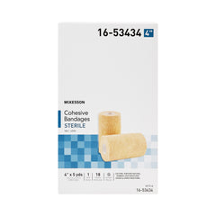 Cohesive Bandage McKesson 4 Inch X 5 Yard Self-Adherent Closure Tan Sterile Standard Compression, Packaging Type- Case