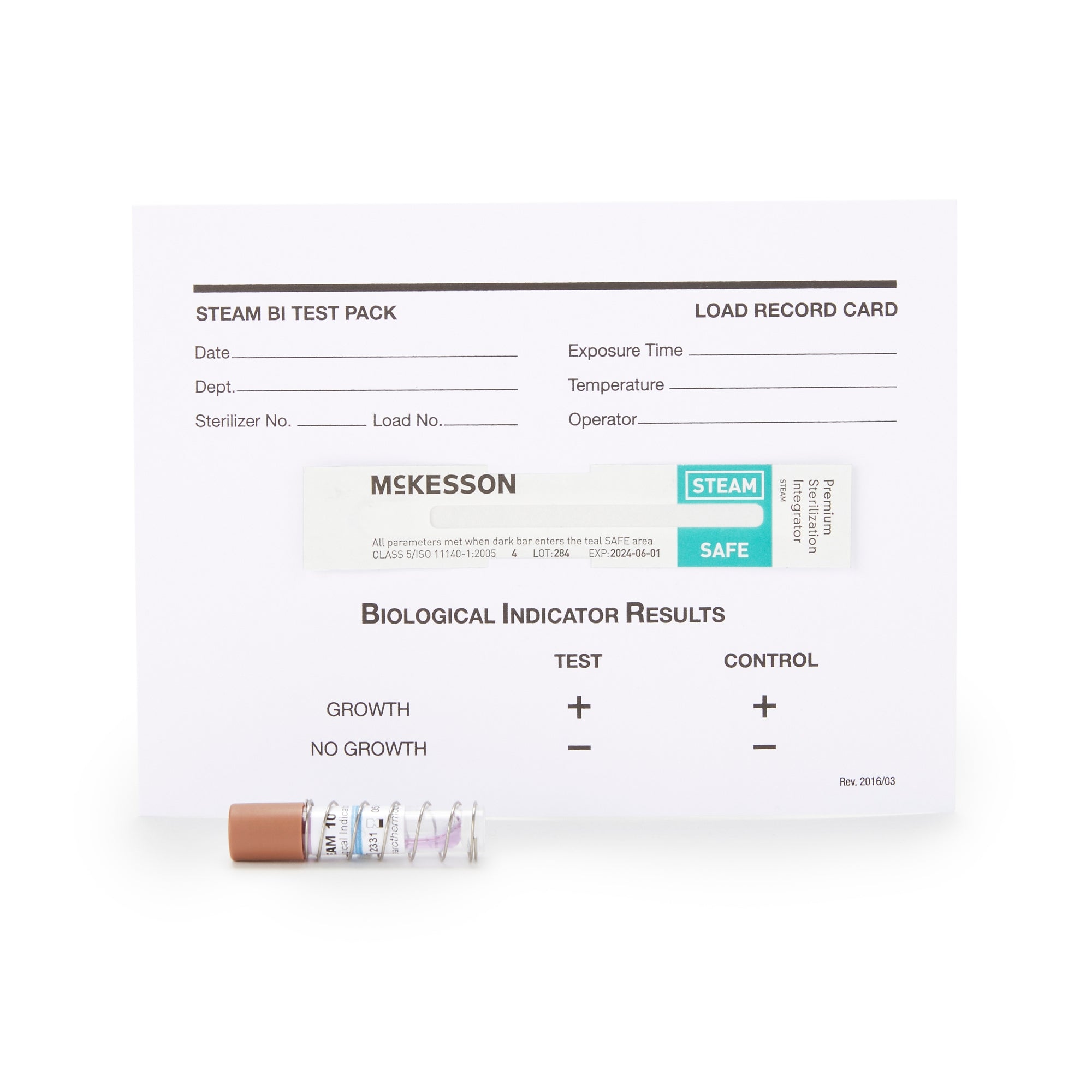 McKesson Sterilization Biological Indicator Pack Steam, Packaging Type- Case