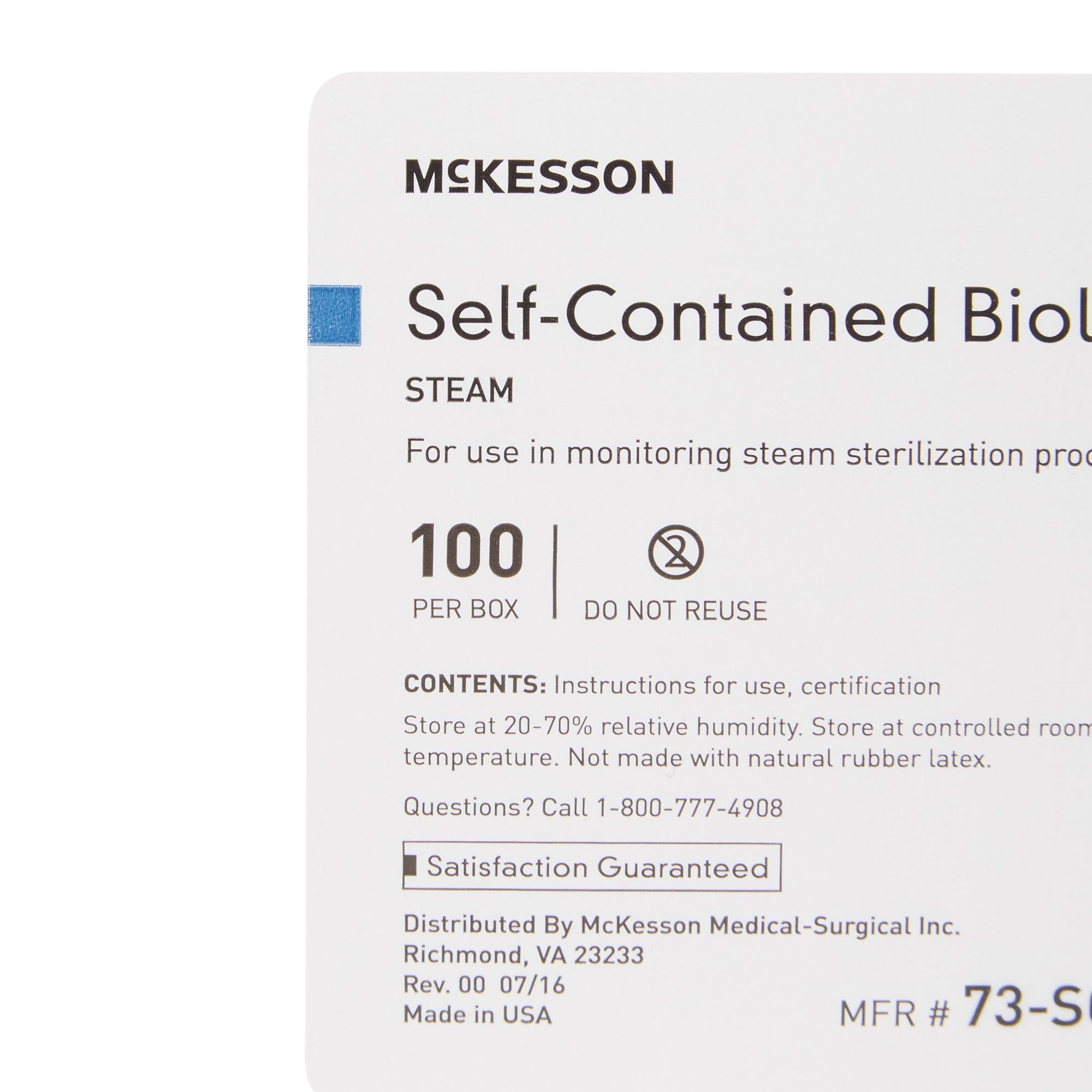 McKesson Sterilization Biological Indicator Vial Steam, Packaging Type- Case