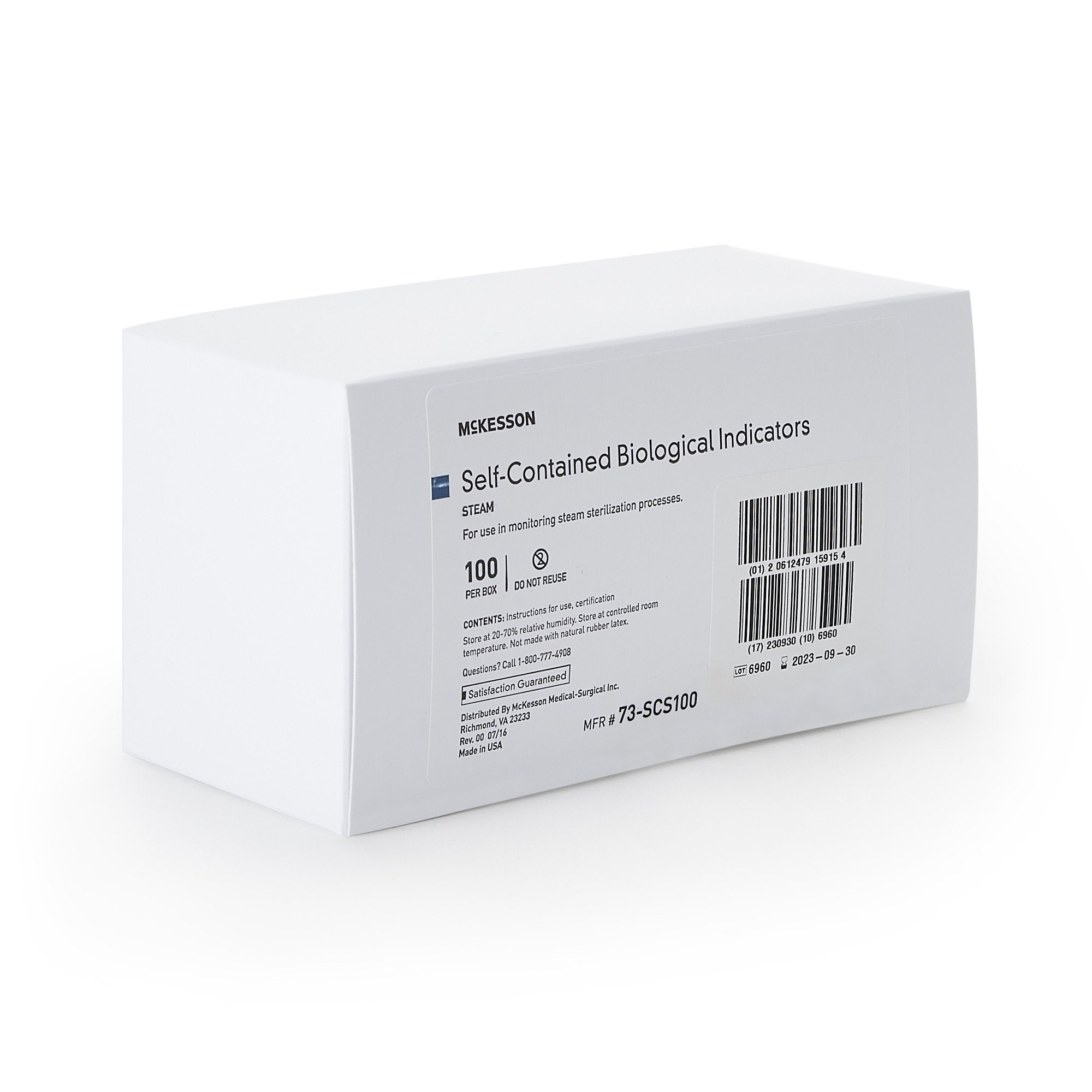 McKesson Sterilization Biological Indicator Vial Steam, Packaging Type- Box