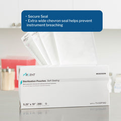 sterilization pouch mckesson argent sure check ethylene oxide eo gas steam 5 1 4 x 10 inch transparent blue self seal paper film packaging type box