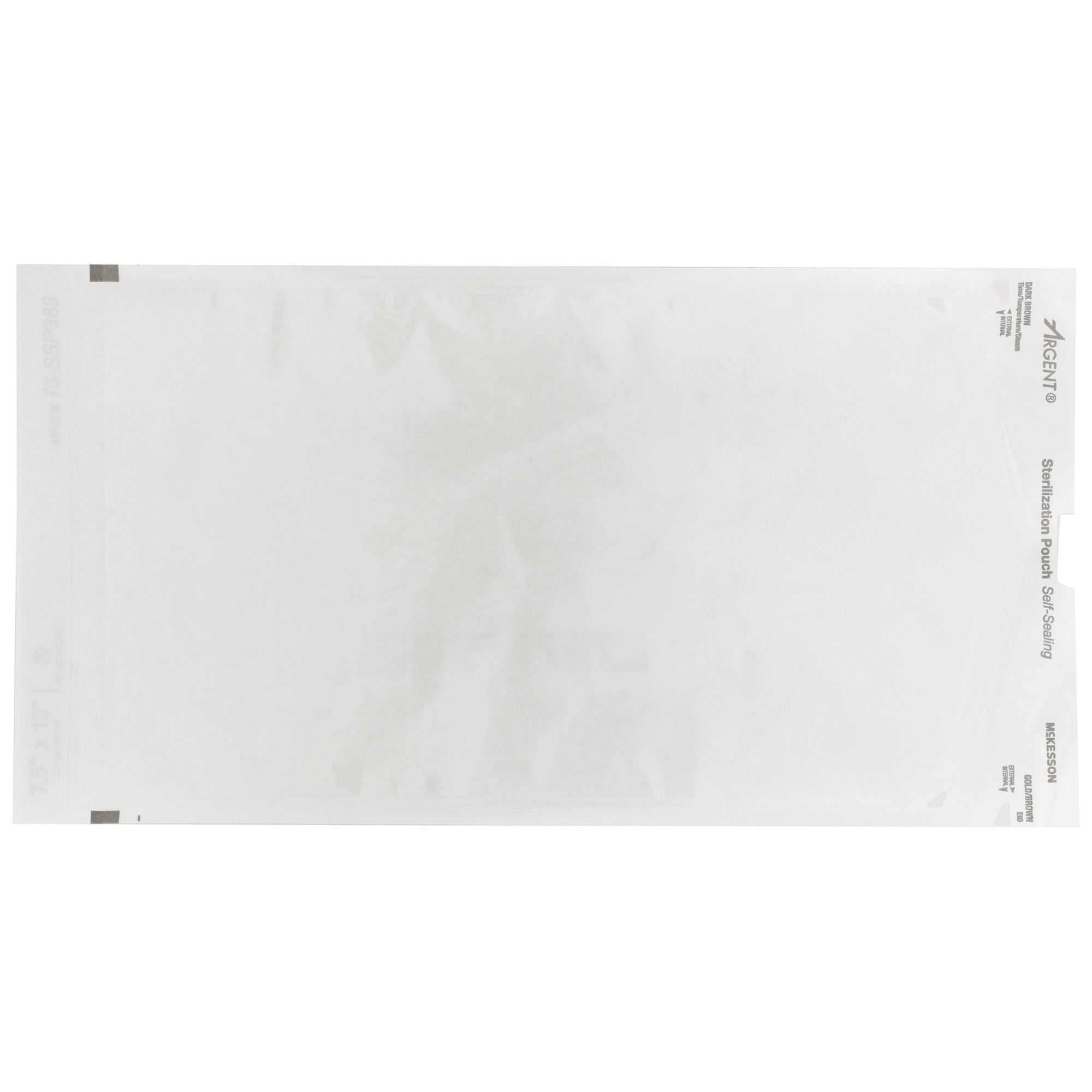 Sterilization Pouch McKesson Argent Sure-Check Ethylene Oxide (EO) Gas / Steam 7-1/2 X 13 Inch Transparent / Blue Self Seal Paper / Film, Packaging Type- Case