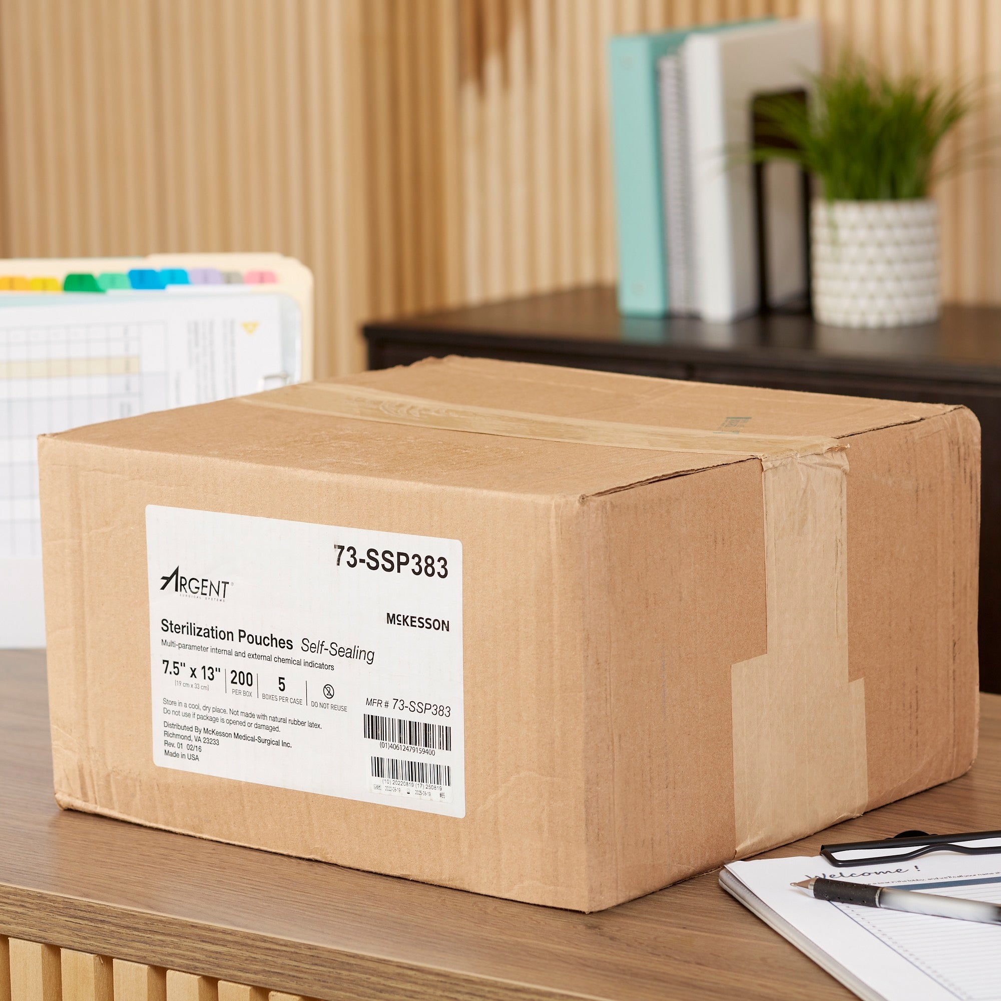 sterilization pouch mckesson argent sure check ethylene oxide eo gas steam 7 1 2 x 13 inch transparent blue self seal paper film packaging type box