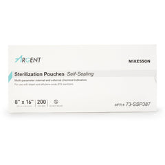 Sterilization Pouch McKesson Argent Sure-Check Ethylene Oxide (EO) Gas / Steam 8 X 16 Inch Transparent / Blue Self Seal Paper / Film, Packaging Type- Case