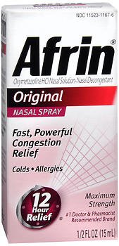 Sinus Relief Afrin Original 0.05% Strength Nasal Spray 15 mL