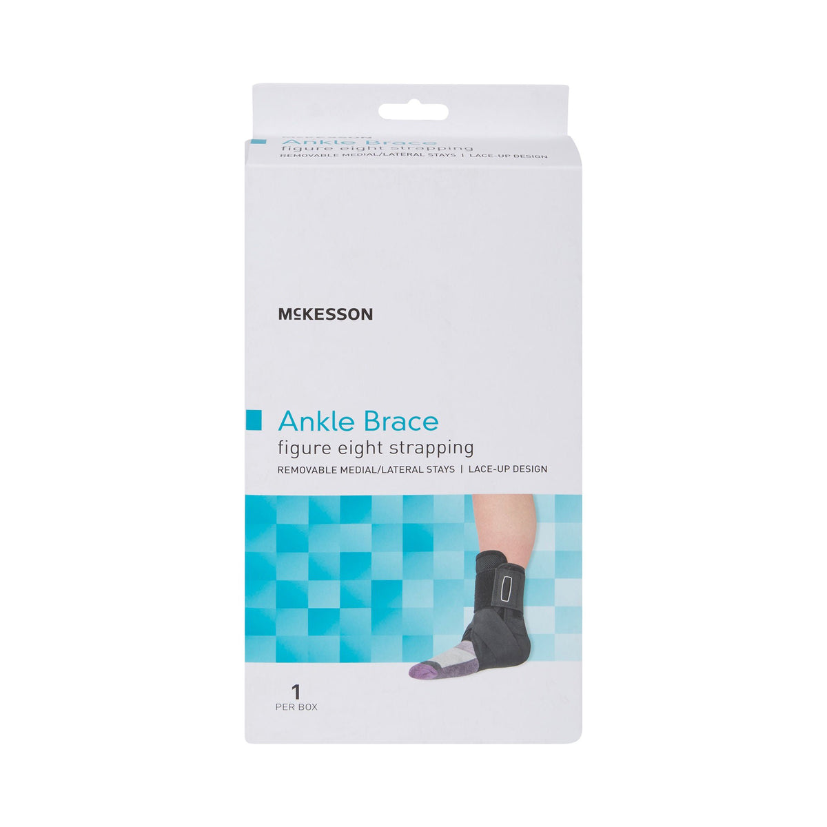 Ankle Brace McKesson Large Lace-Up / Figure-8 Strap / Hook and Loop Closure Foot Small · Pack: EA