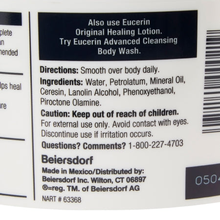 Hand and Body Moisturizer Eucerin Original 16 oz. Jar Unscented Cream,Packaging Type- Each