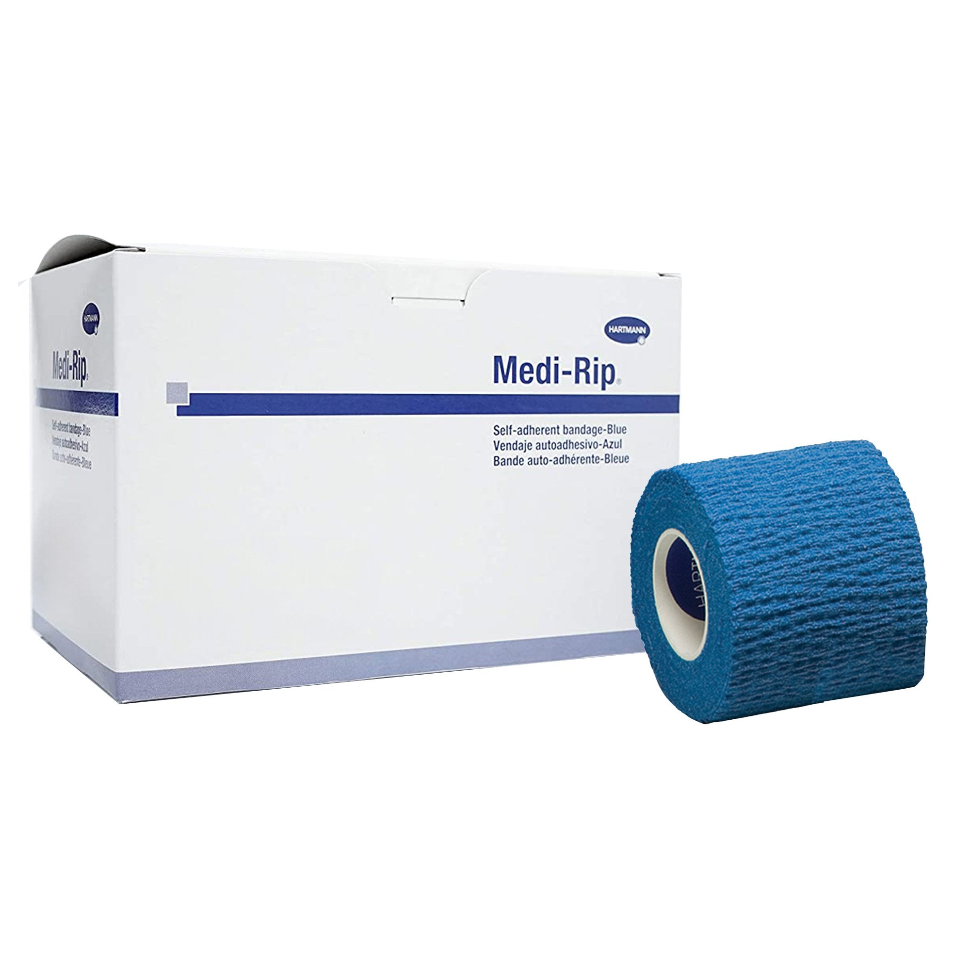 Cohesive Bandage Medi-Rip 3 Inch X 5 Yard Self-Adherent Closure Blue NonSterile Standard Compression