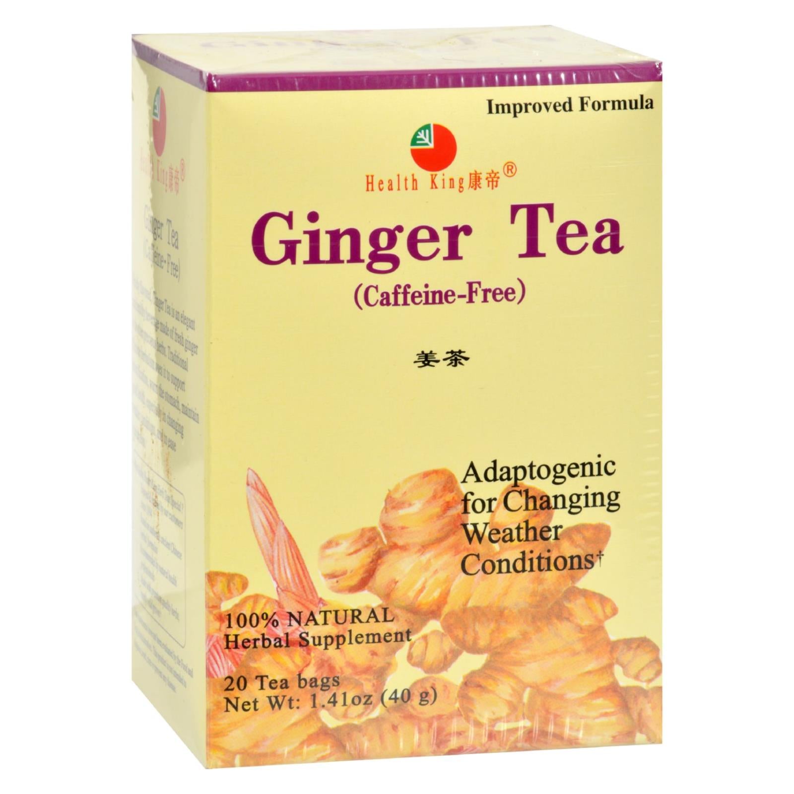 Té de jengibre Health King Medicinal Teas - Sin cafeína - 20 bolsitas