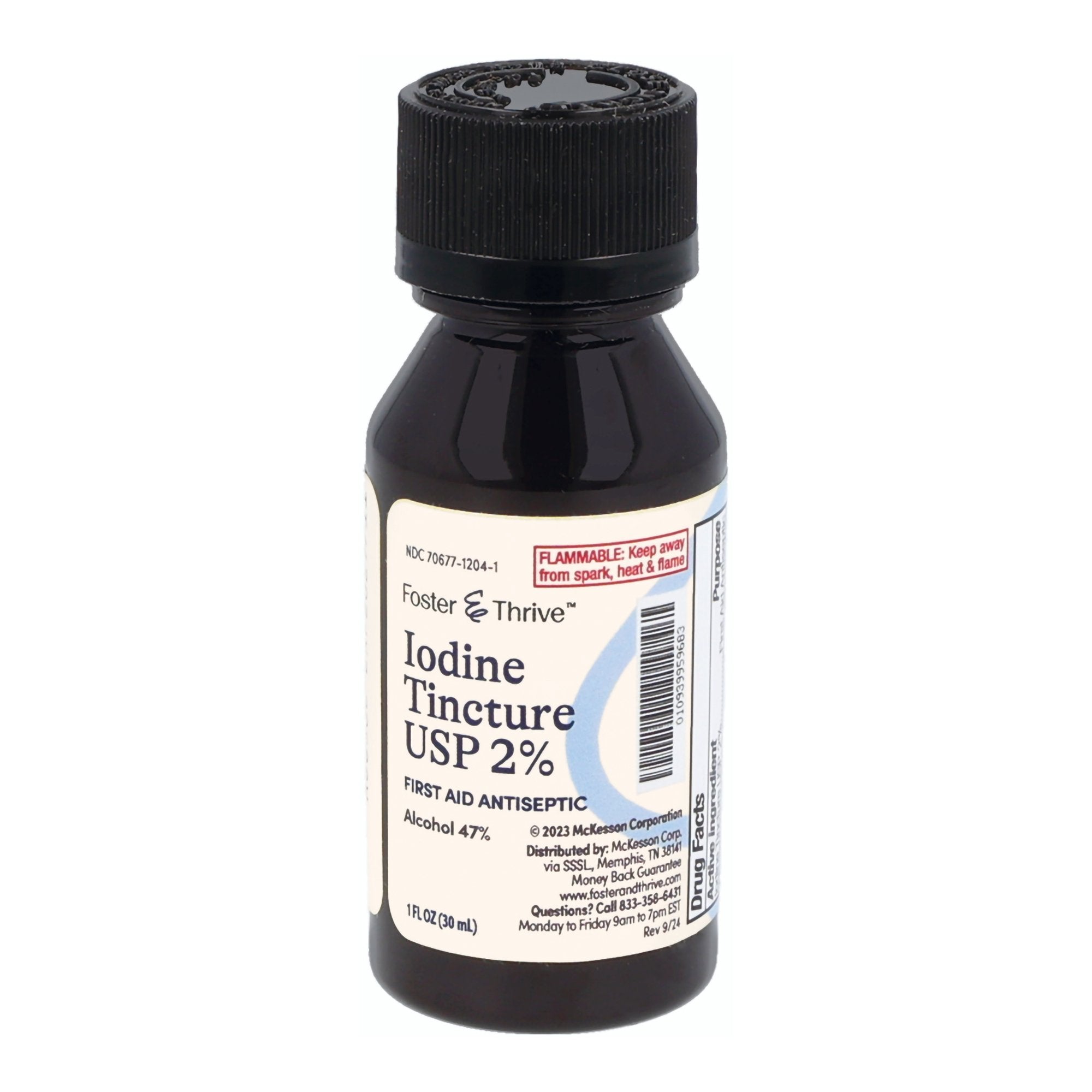Antiseptic Iodine Tincture Foster & Thrive Topical Liquid 1 oz. Bottle
