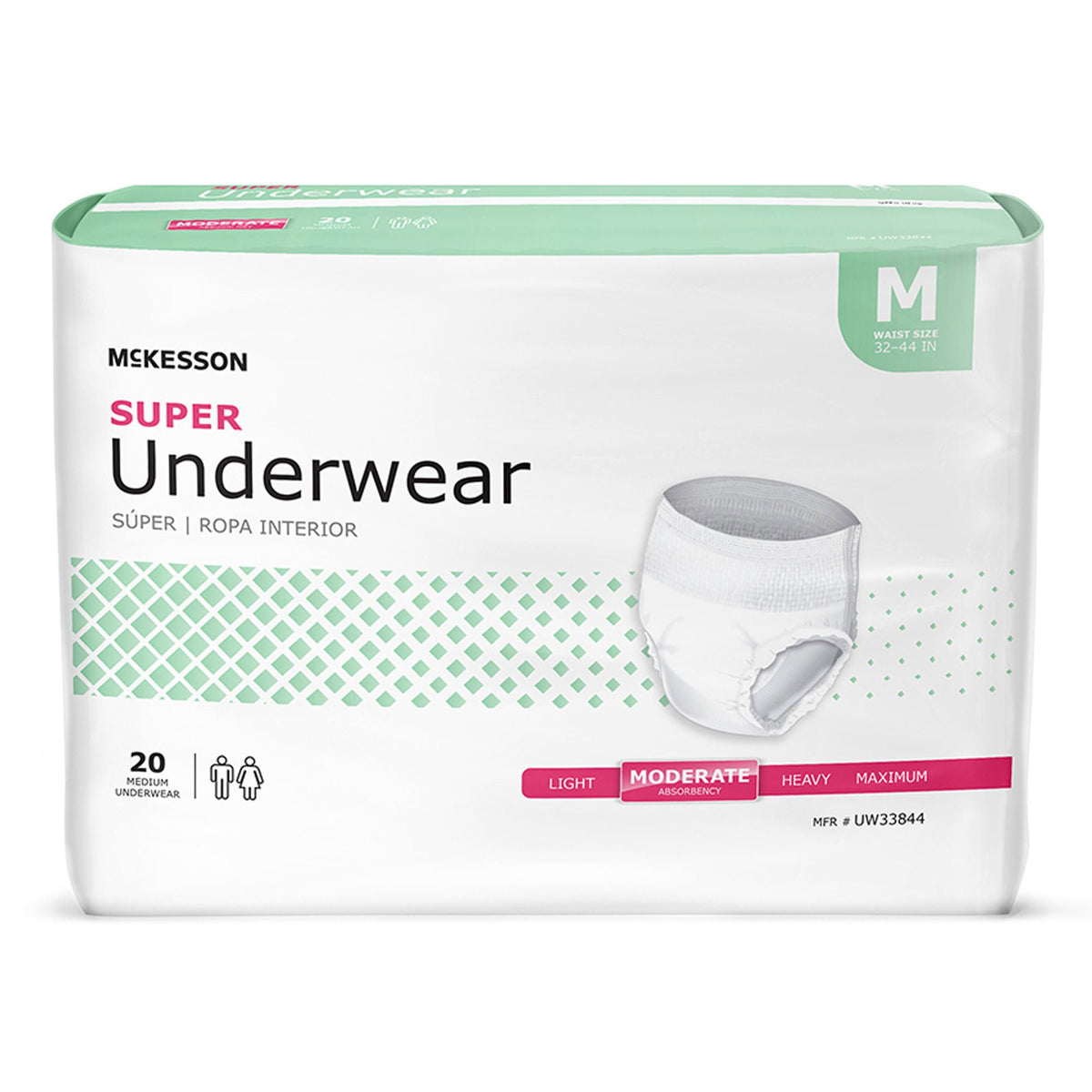 McKesson Super Absorbent Underwear – Moderate Absorbency, Small–X-Large Medium · Case of 80