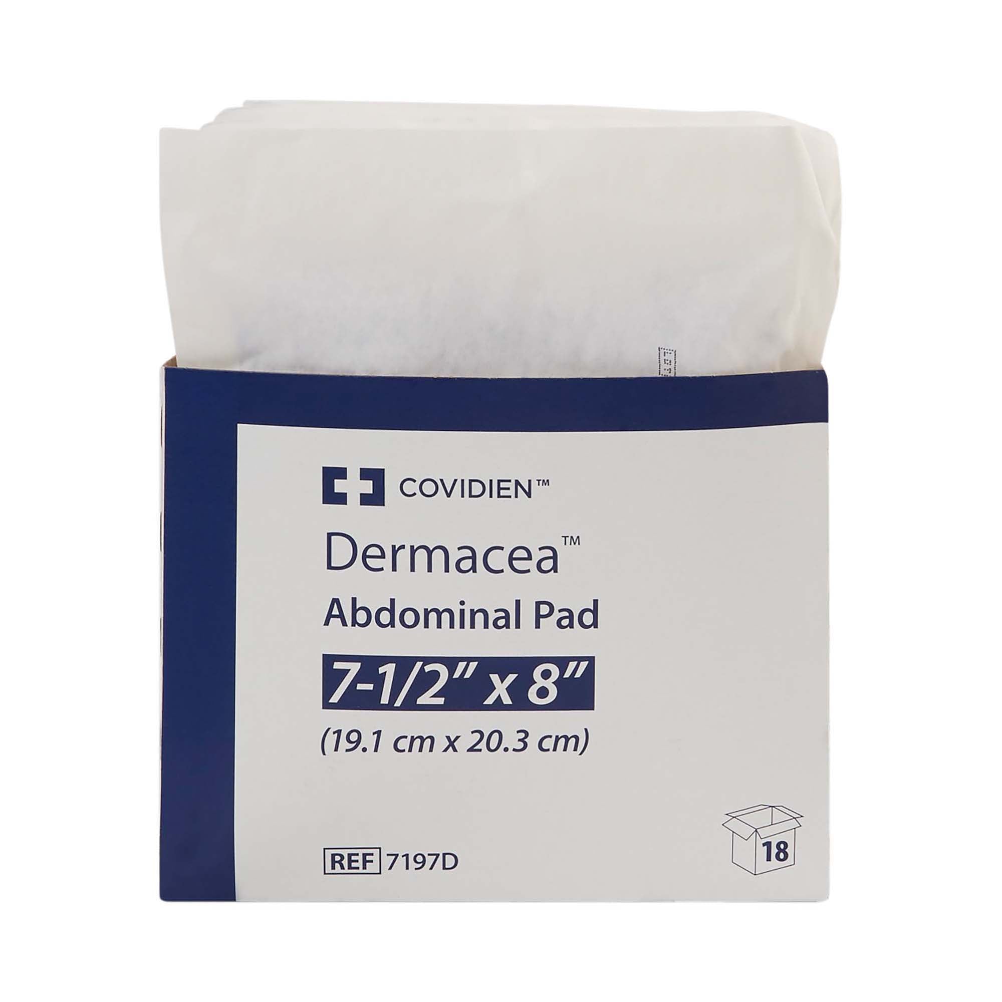 Abdominal Pad Dermacea 7-1/2 X 8 Inch Sterile 1 per Pack, Packaging Type- Case