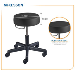 Exam Stool McKesson Backless Pneumatic Height Adjustment 5 Casters Black, Packaging Type- Each
