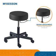 Exam Stool McKesson Backless Pneumatic Height Adjustment 5 Casters Black, Packaging Type- Each