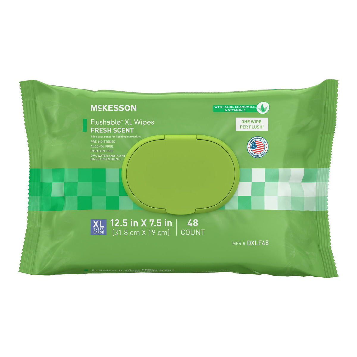 Flushable Personal Wipe McKesson Soft Pack Scented 48 Count | 12PK/Case - 48 Count(7-1/2 X 12-1/2 Inch)