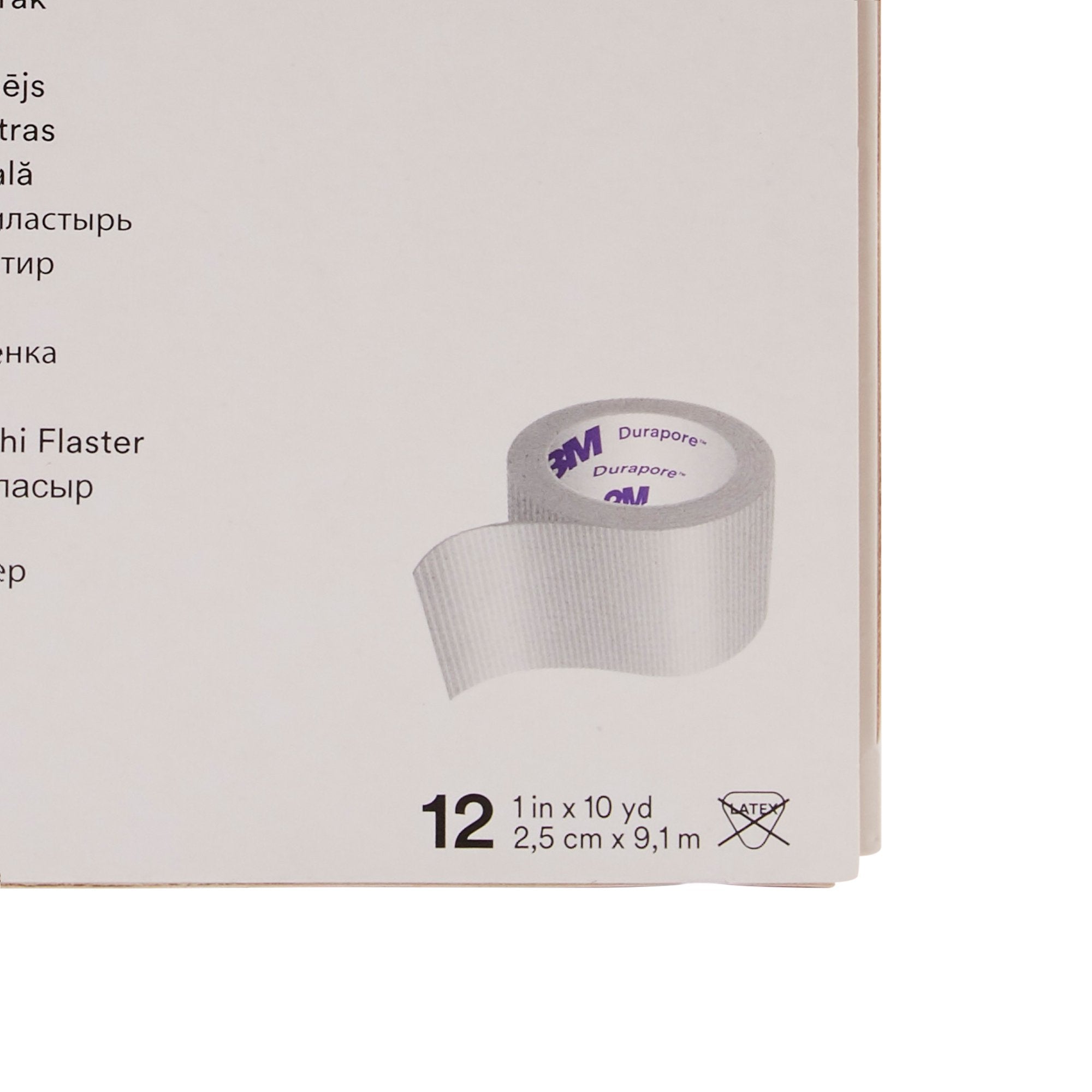 Cinta médica 3M Durapore blanca de 1 pulgada x 10 yardas, tela similar a la seda, no estéril