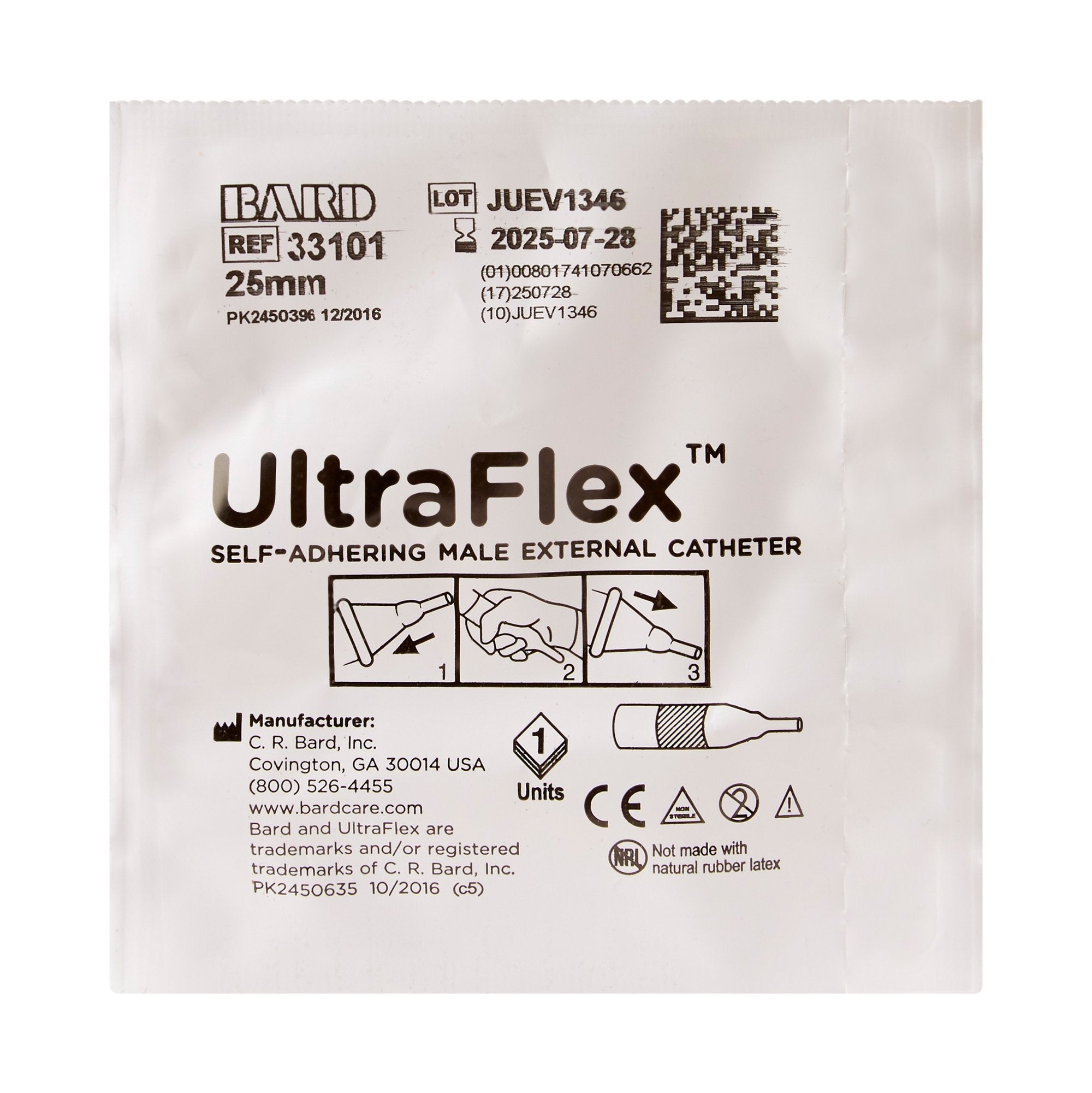 Male External Catheter UltraFlex Self-Adhesive Seal Silicone Small,Packaging Type- Box