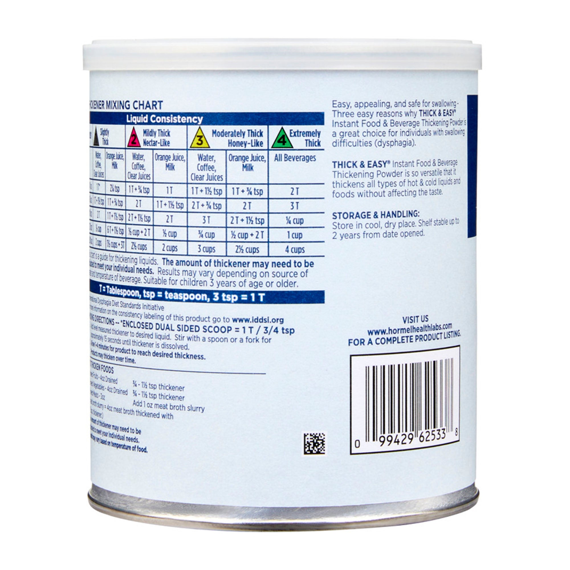 Food and Beverage Thickener Thick & Easy 8 oz. Canister Unflavored Powder IDDSI Level 0 Thin,Packaging Type- Each