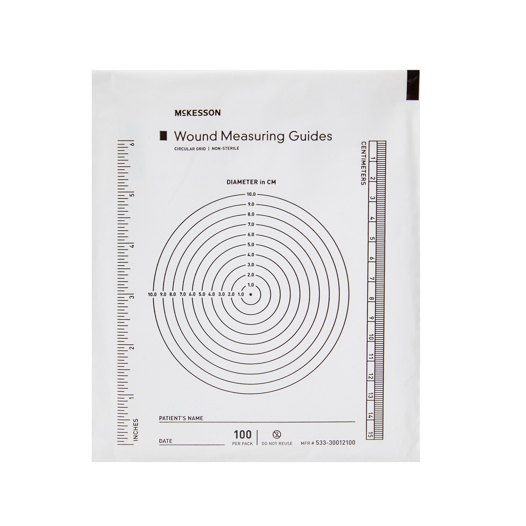 Wound Measuring Guide McKesson 5 X 7 Inch Clear Plastic NonSterile,Packaging Type- Box