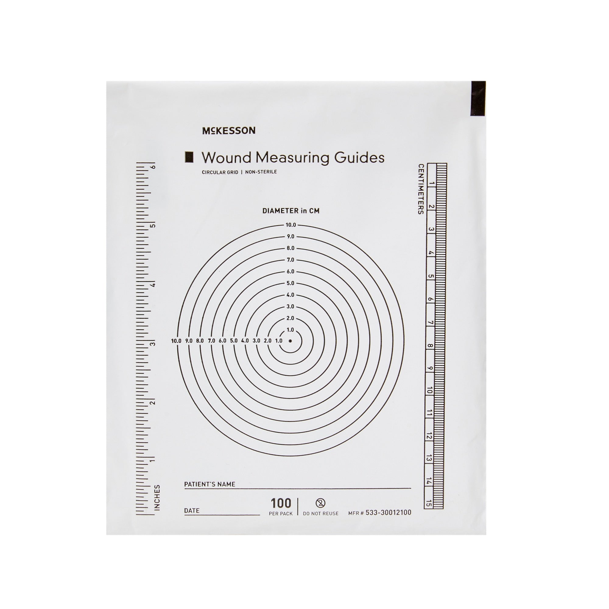 Wound Measuring Guide McKesson 5 X 7 Inch Clear Plastic NonSterile, Packaging Type- Case