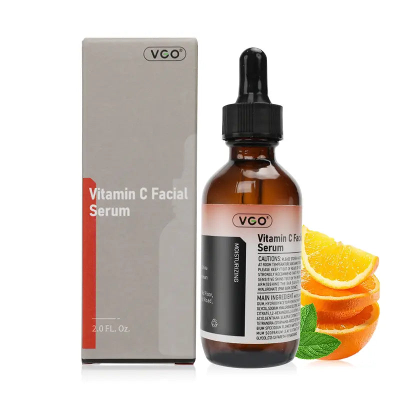 VGO Vitamin C Serum Essence,30Ml/60Ml Comfort Skincare Face Serum,Gentle Organic Facial Serum Vitamin E Cream A Daily Cleanser B3 Cleanser Daily Facial Serum Pack Skin Repair Cleansing