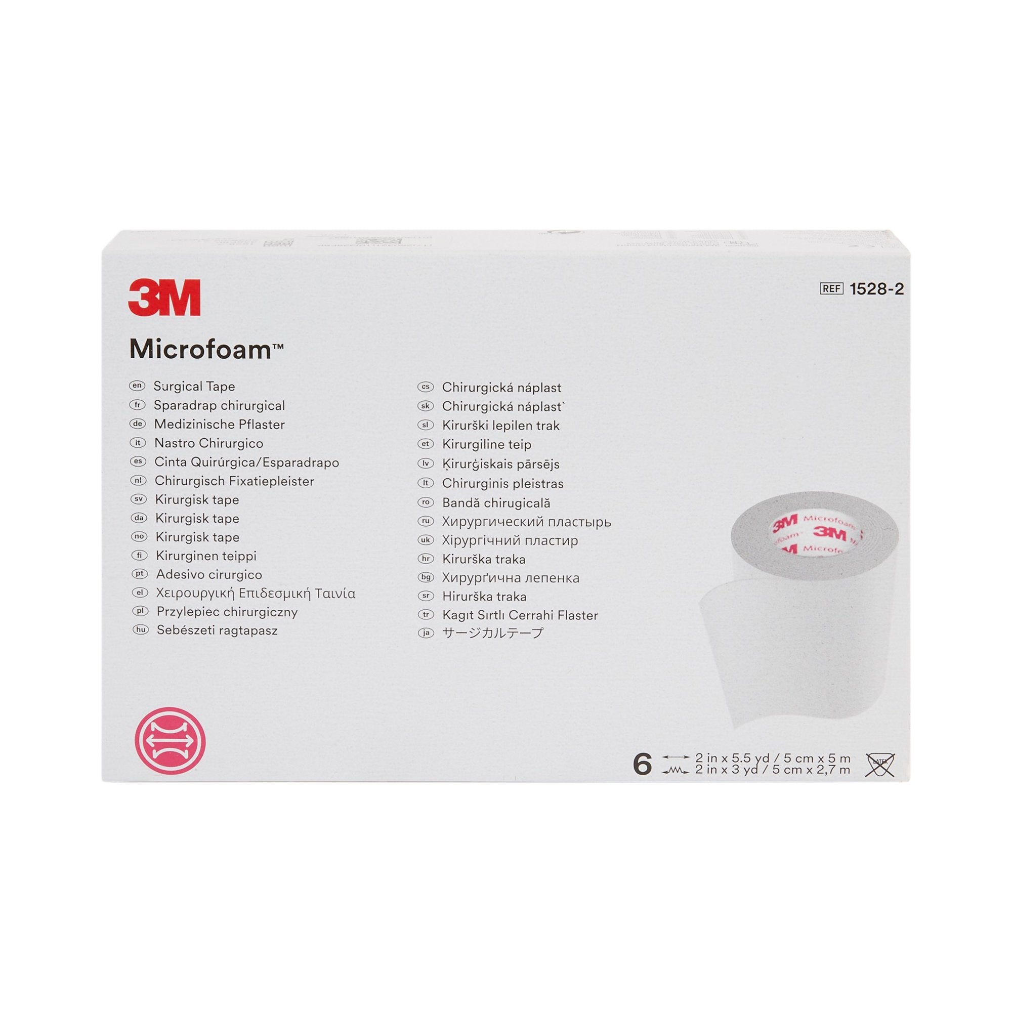Medical Tape 3M Microfoam White 2 Inch X 5-1/2 Yard Elastic / Foam NonSterile, Packaging Type- Case
