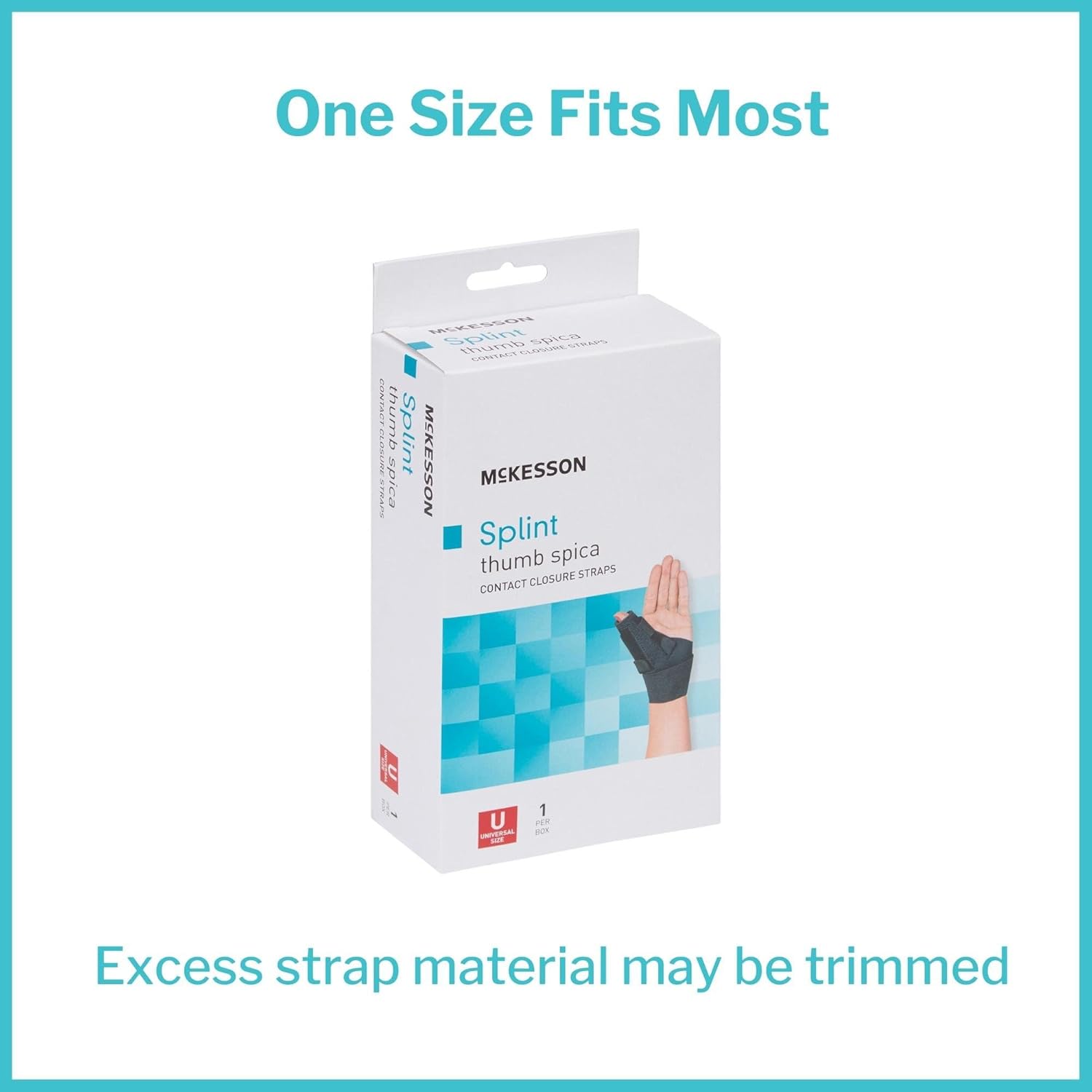 Thumb Splint McKesson Adult Large / X-Large Hook and Loop Strap Closure Right Hand Blue / Gray