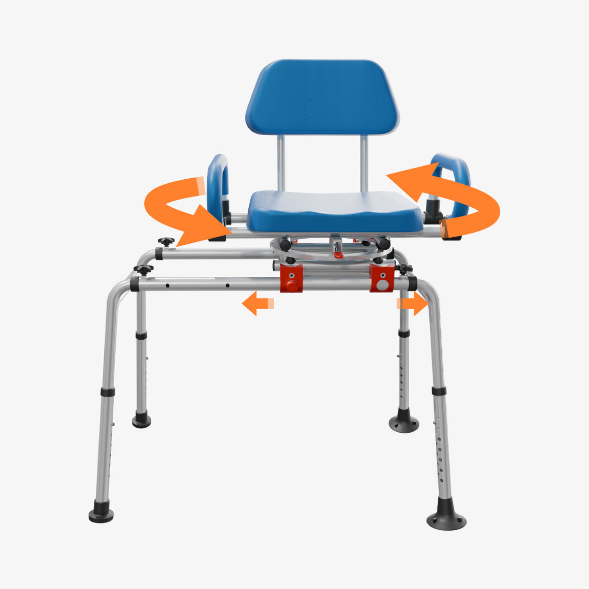 AX19 Swivel Tub Transfer Bench - Rotating Seat Bath Chair, Tool-Free Assembly, Height Adjustable for Safety & Comfort in the Shower or Bath